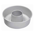 Molde De Aluminio Rosca Redondo Hornear Pan, Pastel. 24 Cm Plateado