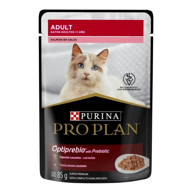 Alimento Pro Plan Optiprebio. Para Gato Adulto De Raza Mediana Sabor Salmón De 85 G