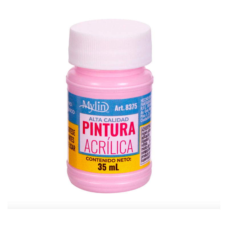 Pintura Acrílica Alta Calidad Color Rosa Chicle 12pz De 35ml Rosa Chicle
