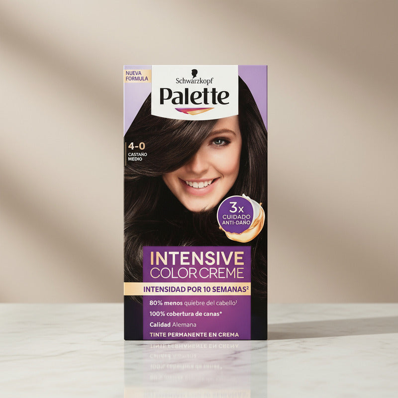 Tinte Para Cabello Palette 4-0 Castaño Medio 6 Pzas De 50ml 4-0 Castaño Medio