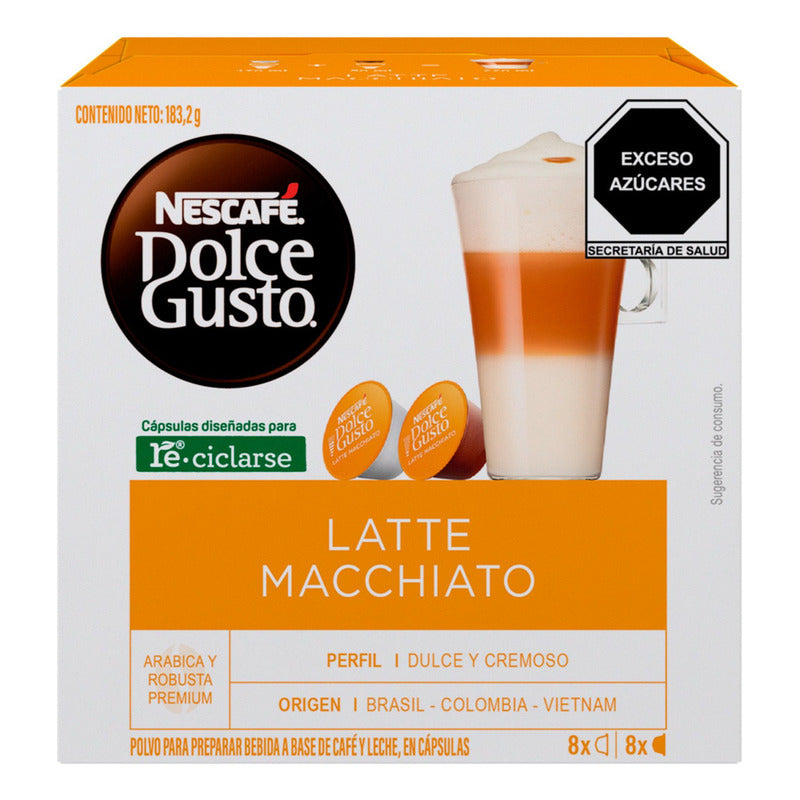 Cápsulas De Café Nescafé Dolce Gusto Latte Macchiato X16 Und