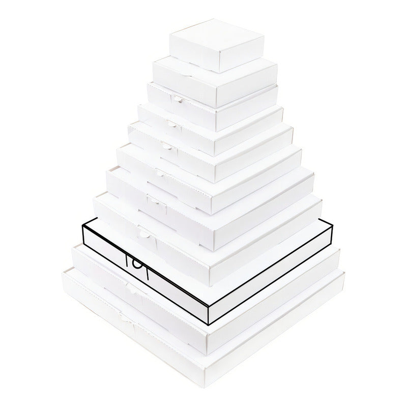 50 Cajas Para Pizza 38x38x5cms Carton Microcorrugado Color Blanco
