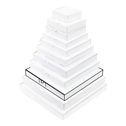 50 Cajas Para Pizza 38x38x5cms Carton Microcorrugado Color Blanco