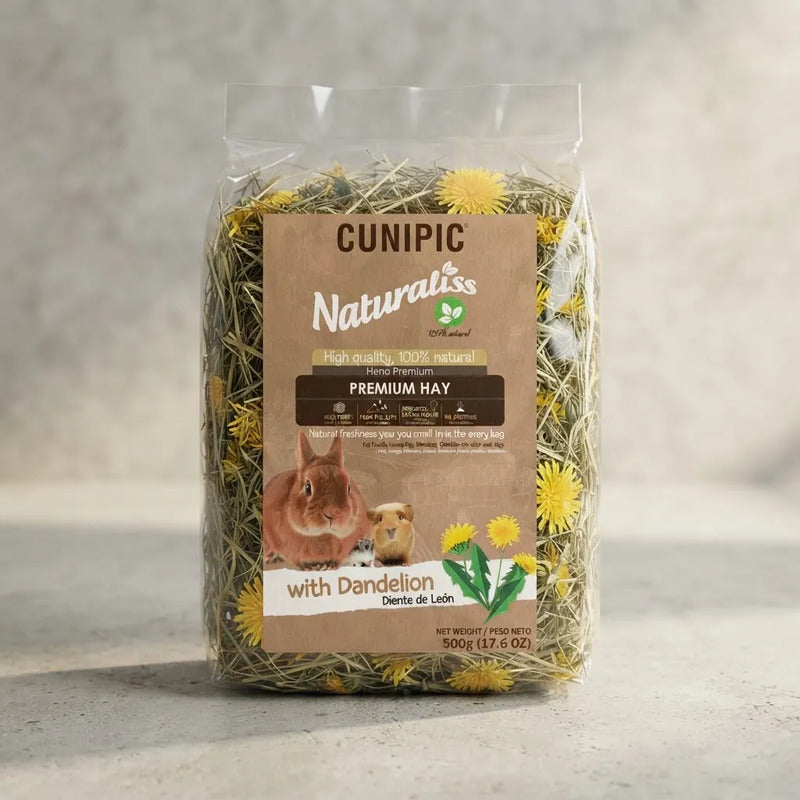 Heno Con Diente De León Para Pequeños Mascotas, 500 G