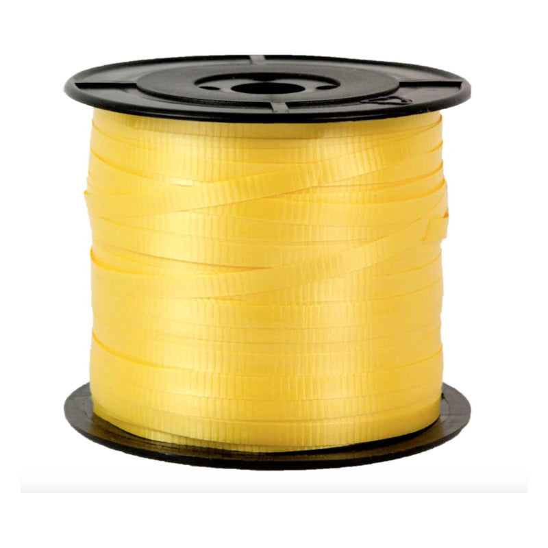 Listón Curling Color Amarillo 2 Carretes De 5mm X 91m Amarillo Curling