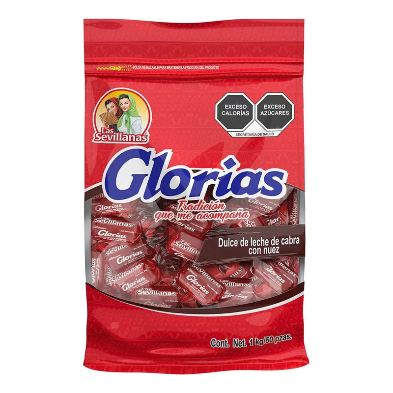 Las Sevillanas Glorias Con Nuez 50 Pzas De 20  G  (1 Bolsa)