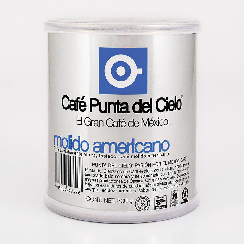 Café Molido Americano Punta Del Cielo 300g En Lata Tostado Medio