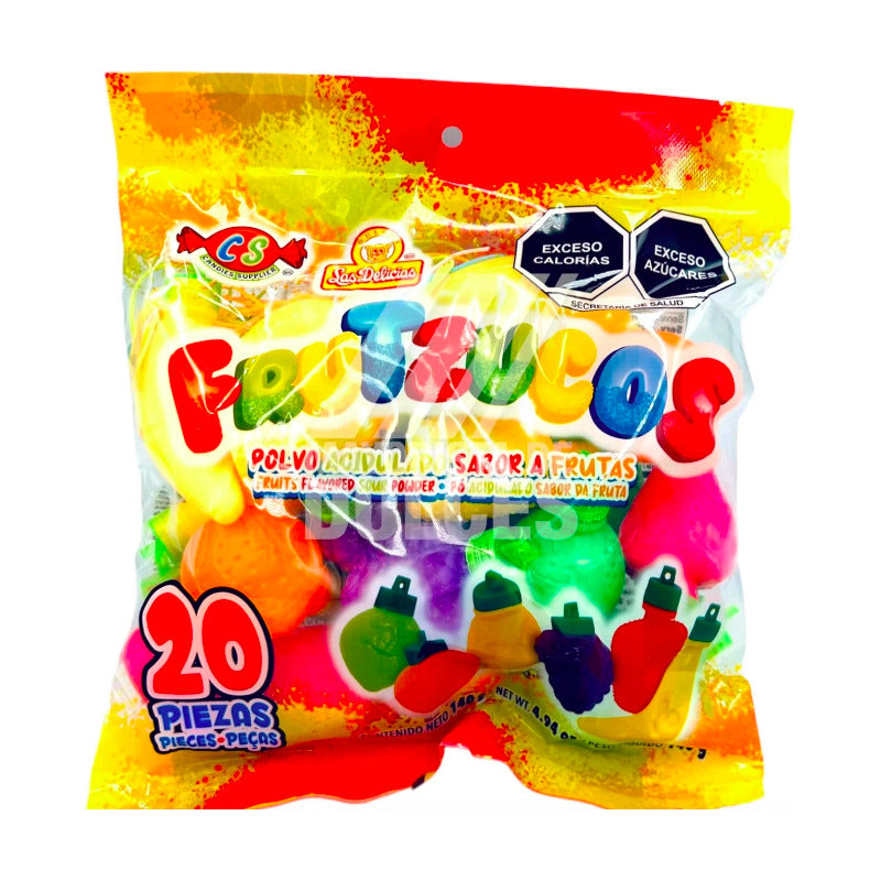 Caramelo En Polvo Frutzucos Las Delicias 2 Paq Con 20 Pzas