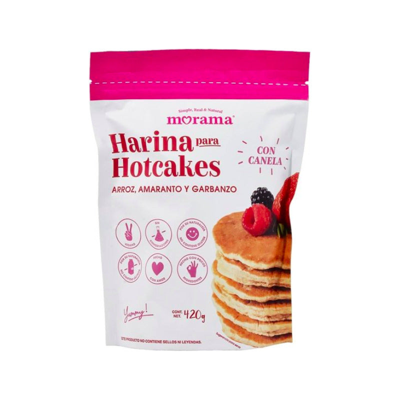 Harina De Arroz Amaranto Garbanzo Para Hot Cakes Morama 420g