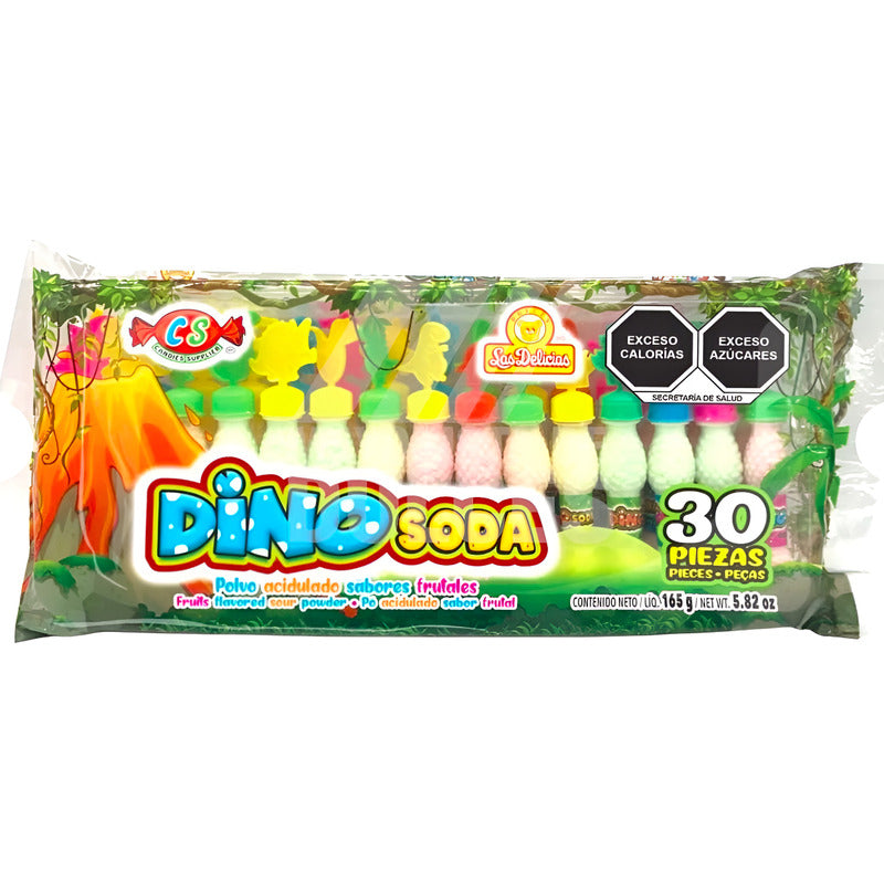 Caramelo En Polvito Dino Soda Las Delicias 6 Paq Con 30pzas