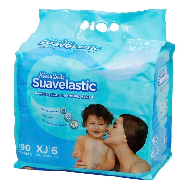 Pañales Kleen Bebé Suavelastic Extra Jumbo Unisex Con 90 Sin Género