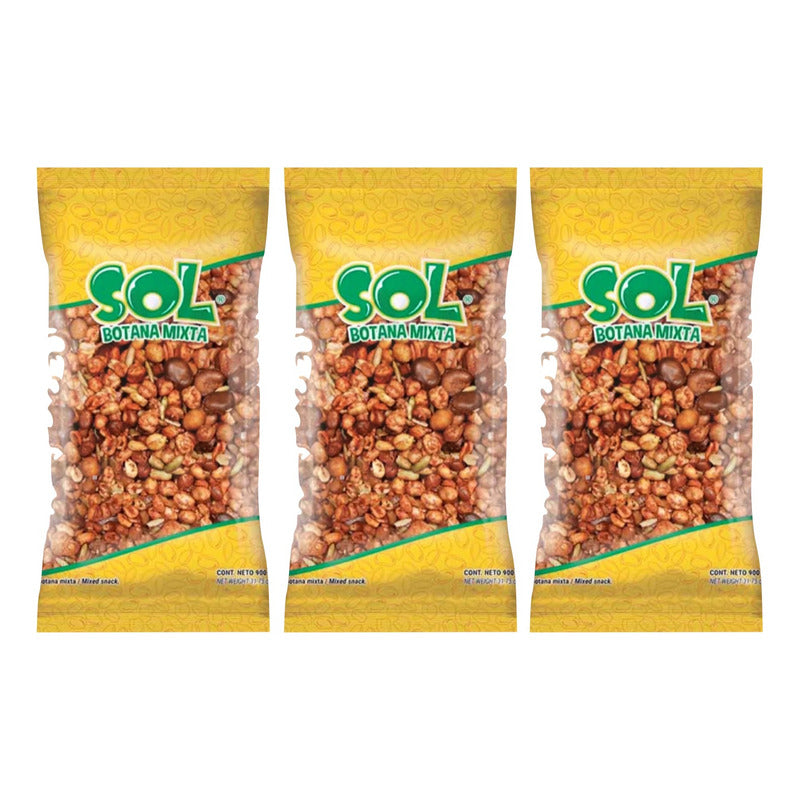 Botanas Sol Botana Mixta Con 900g (3piezas)
