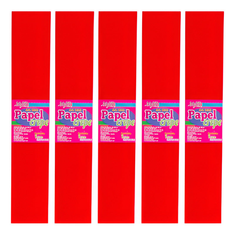 Papel Crepe Color Rojo De 50cm X 2m 10 Pliegos Rojo Papel Crepe Color Marfil De 50cm X 2m 10 Pliegos