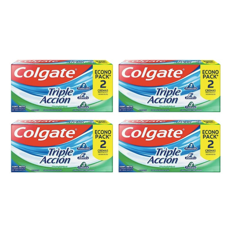 Crema Dental Colgate Triple Acción De 140 Ml C/u (4pzas)