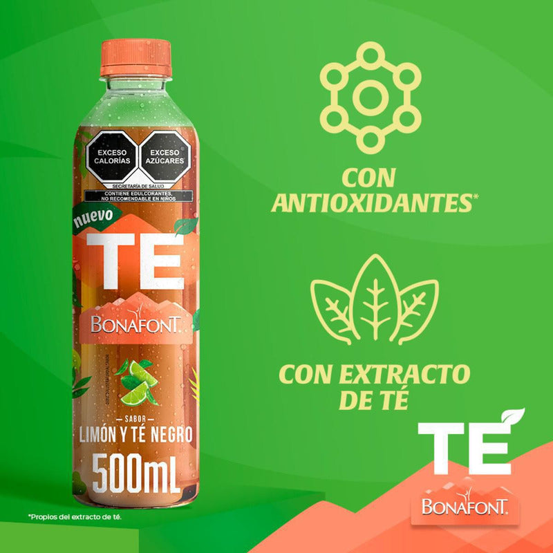 Té Negro Bonafont Sabor Limón 500ml (6piezas)
