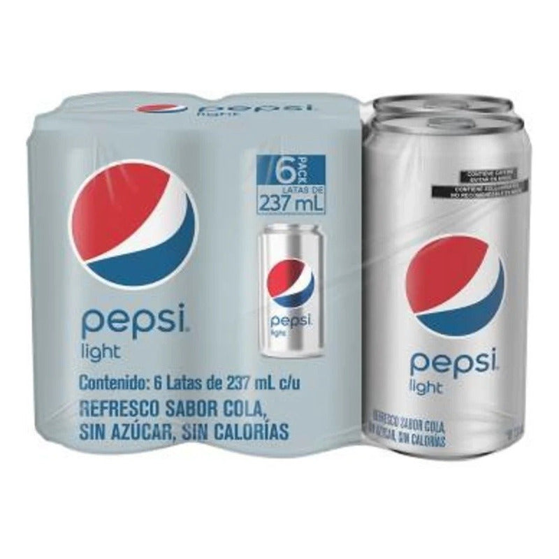 Refresco Pepsi Light 6 Latas De 237 Mlc/u