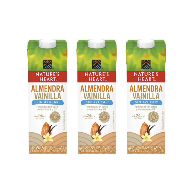 Bebida Nature's Heart Almendra Vainilla Sin Azu 3 Pz D 946ml