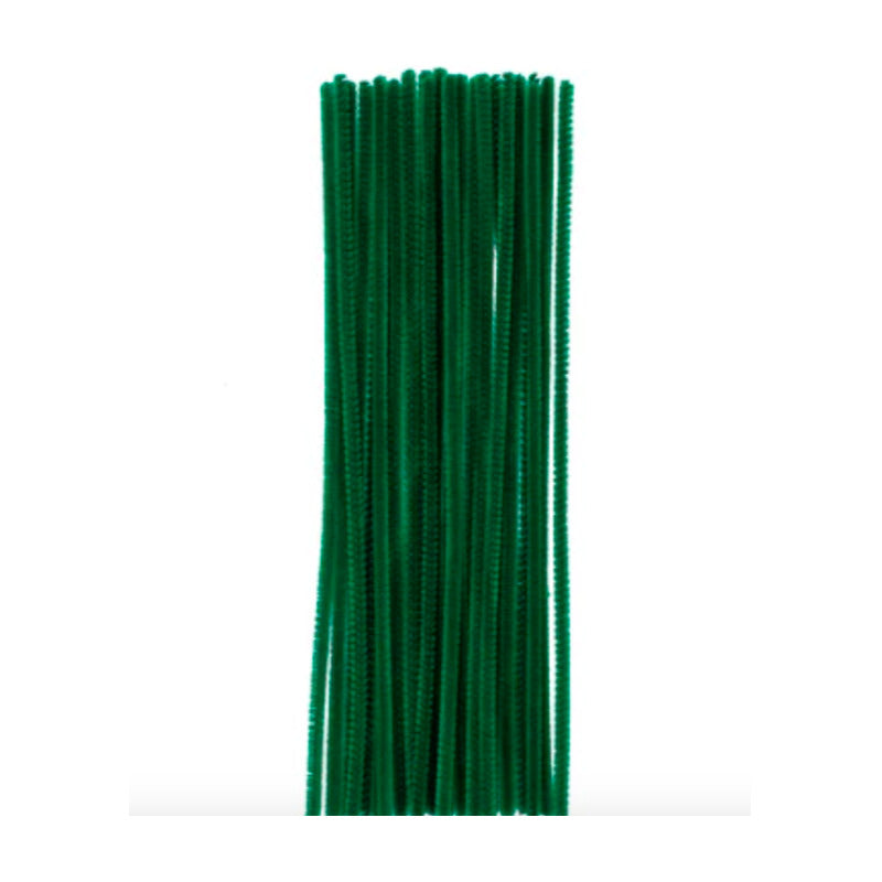 Limpia Pipas Terciopelo Color Verde Bandera De 30cm 100pz