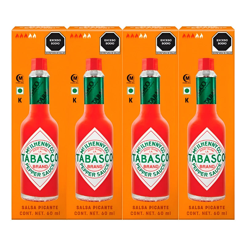 Salsa Tabasco Mc Ilhenny 4 Piezas De 60 Ml