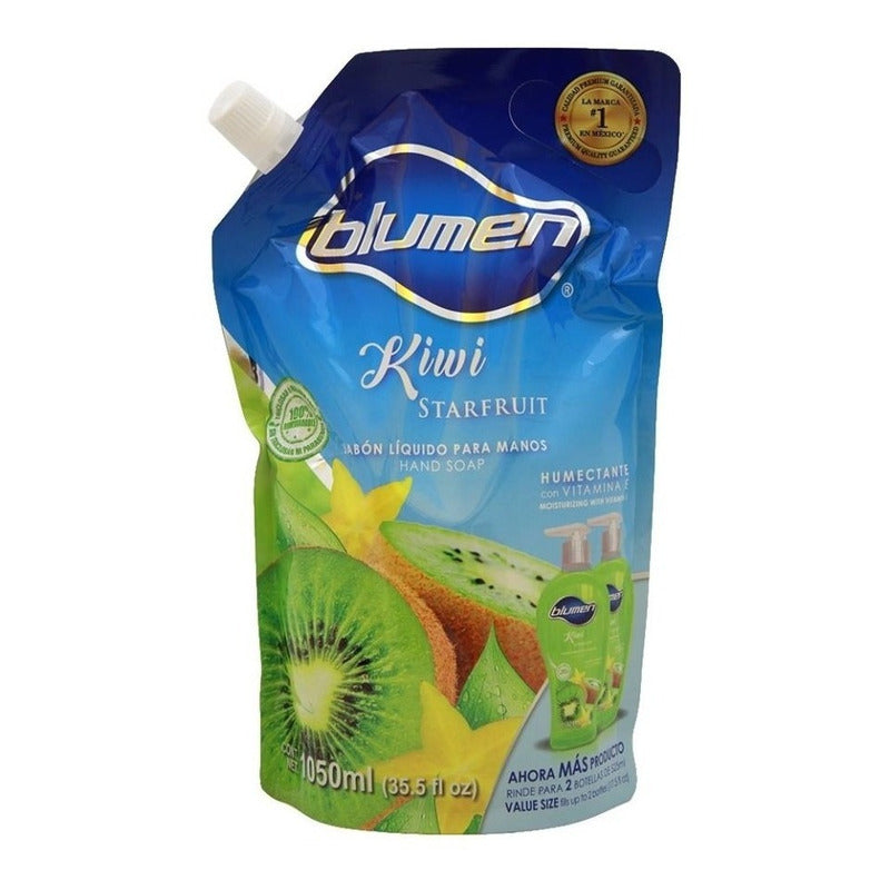 Jabón Líquido Manos Blumen Carambola Kiwi 1050ml 3 Pz Ipg