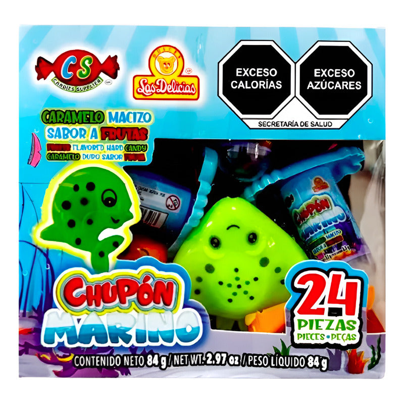 Caramelo Chupón Marino Las Delicias 12 Paq Con 24 Pzas