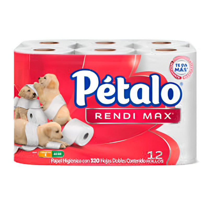Papel Higiénico Pétalo Rendimax 12 Rollos De 320 Hojas