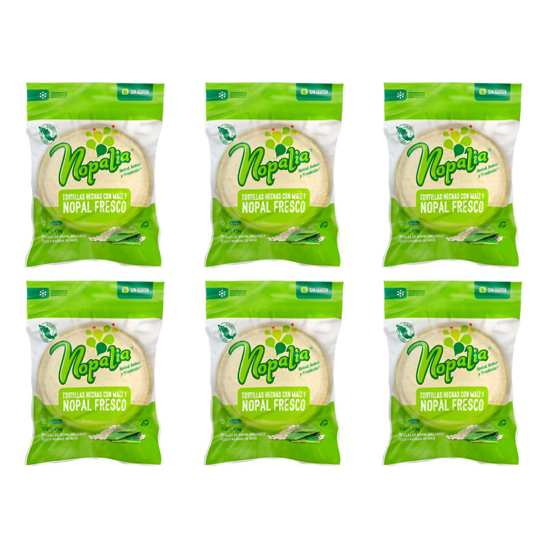 Tortillas De Nopal Y Maíz Nopalia 6 Piezas De 450gr
