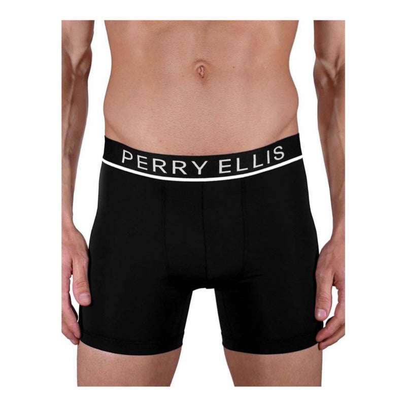 Bóxer Perry Ellis 100% Originales 4 Pzas Negro Único
