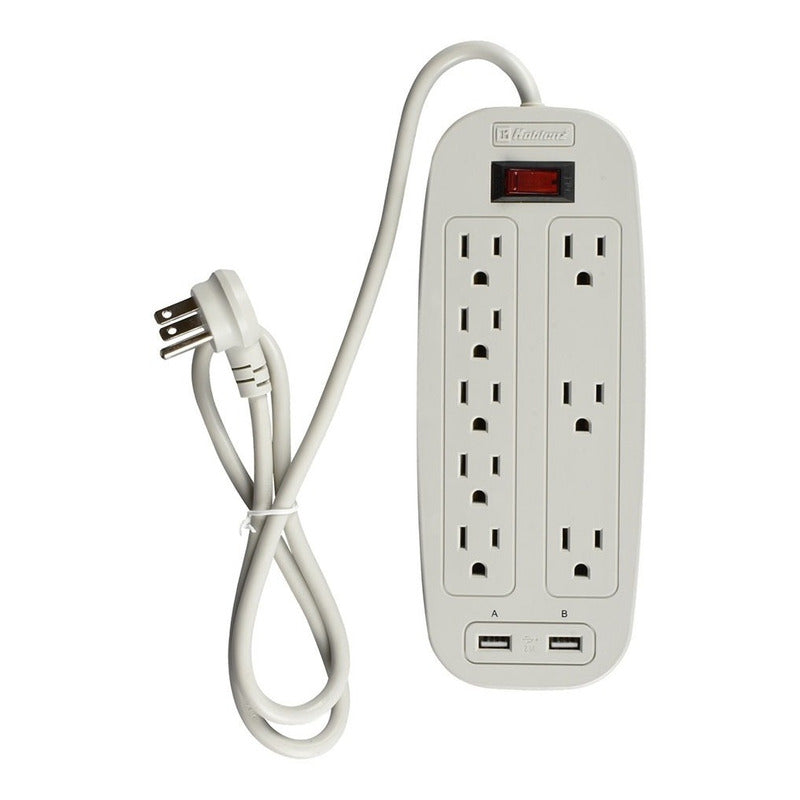 Multicontacto Supresor De Picos Con Usb De 22.5 Cm Ehp