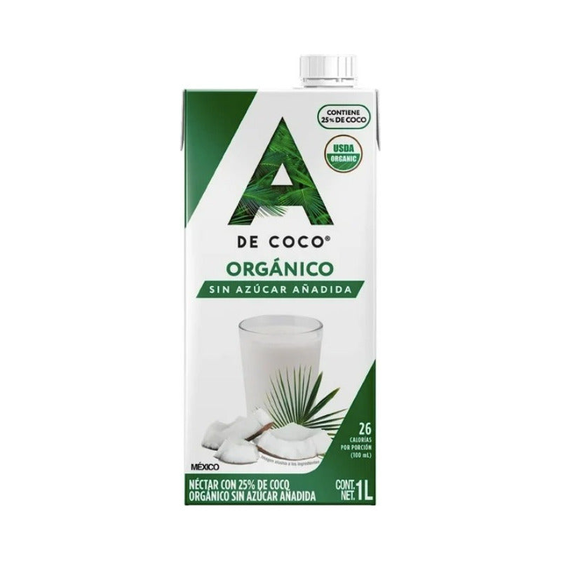A De Coco Organico Nectar De Coco Sin Azucar 6 Pz De 1 Litro