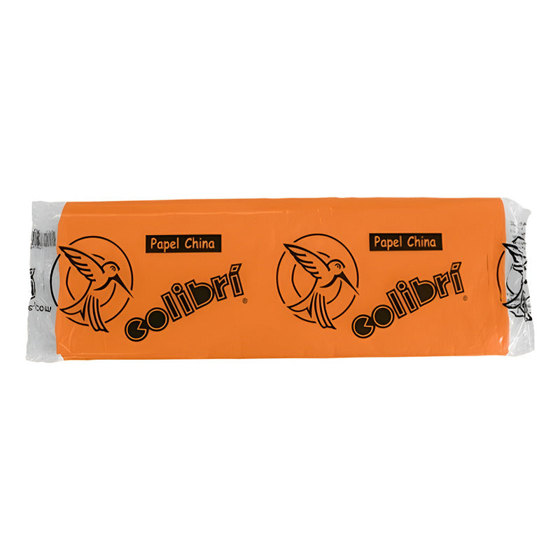 100 Pliegos Papel China, Color Naranja Naranja