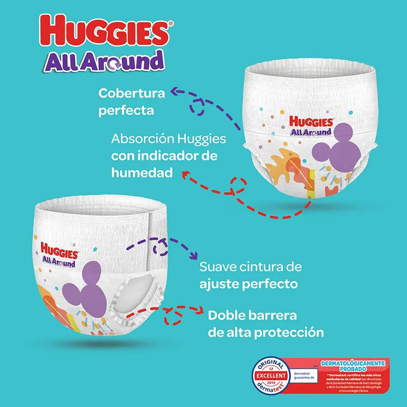 Pañales All Around Etapa 5 Unisex X40 Piezas Huggies