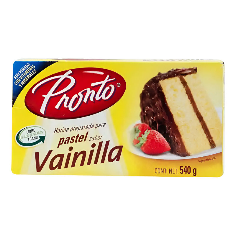 Harina Para Pastel Pronto Vainilla 540 G (3 Piezas)