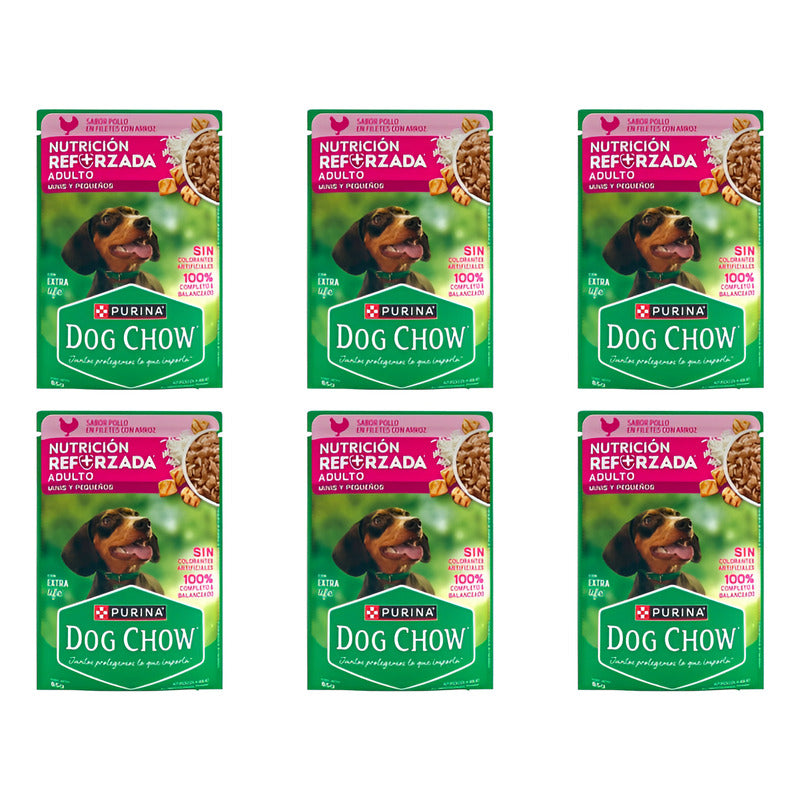 Alimento Para Perro Dog Chow Mini Pequeños Pollo 6pz De 85g