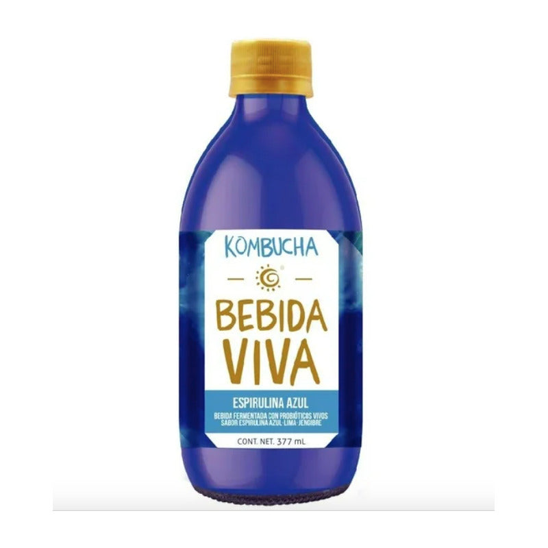 Bebida Kombucha Sabor Espirulina Azul 3 Piezas De 377ml