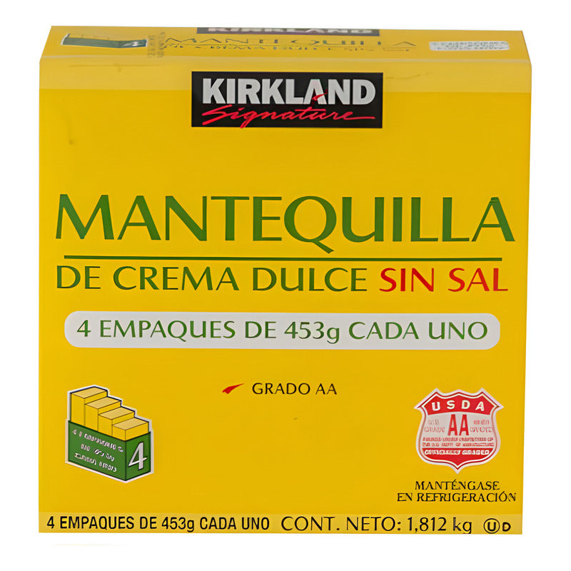Mantequilla Sin Sal Kirkland (4 Piezas De 453 G)