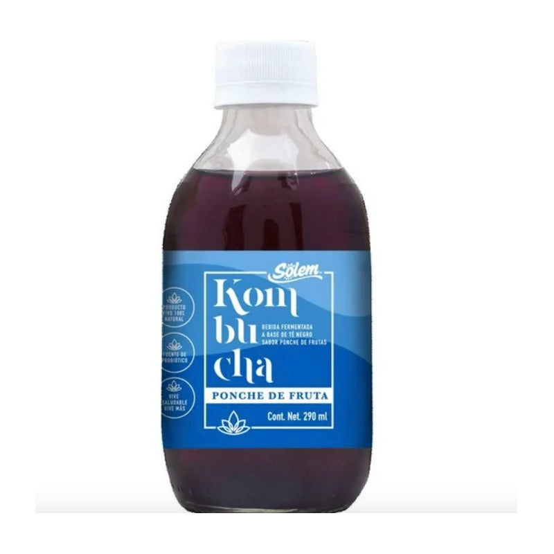 Bebida Kombucha Sólem Sabor Ponche De Frutas 6 Pzas De 290ml