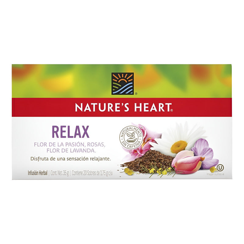 Caja Nature's Heart Relax De Infusión Herbal Por 20 Sobres De 35g