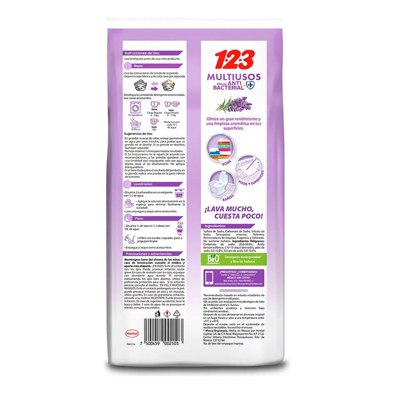 Jabón Multiusos 1 2 3  Aroma Lavanda  10 K