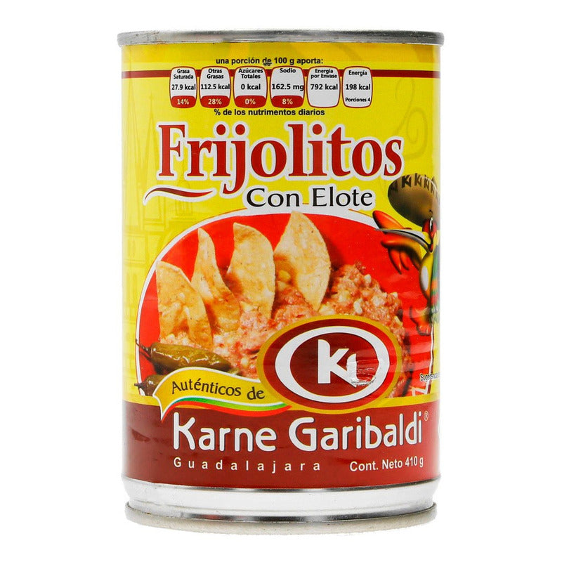 Frijoles Refritos Con Elote Karne Garibaldi 410gr (4piezas)