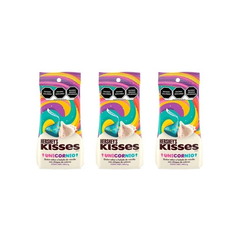 Dulces Hershey´s Kissesunicornio Sabor Helado De Vainilla3pz