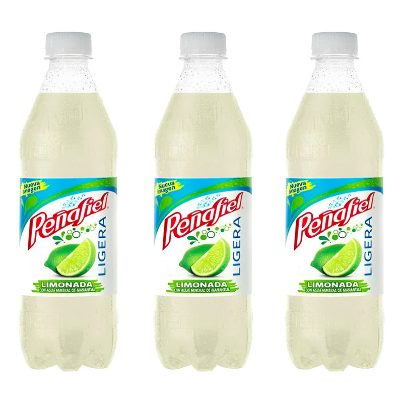 Agua Peñafiel Adas Ligera Sabor Limonada 24 Pzas De 600ml