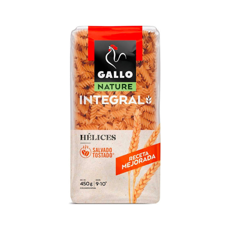 Pasta Hélices Gallo Nature Integral 3 Paquetes De 450 G