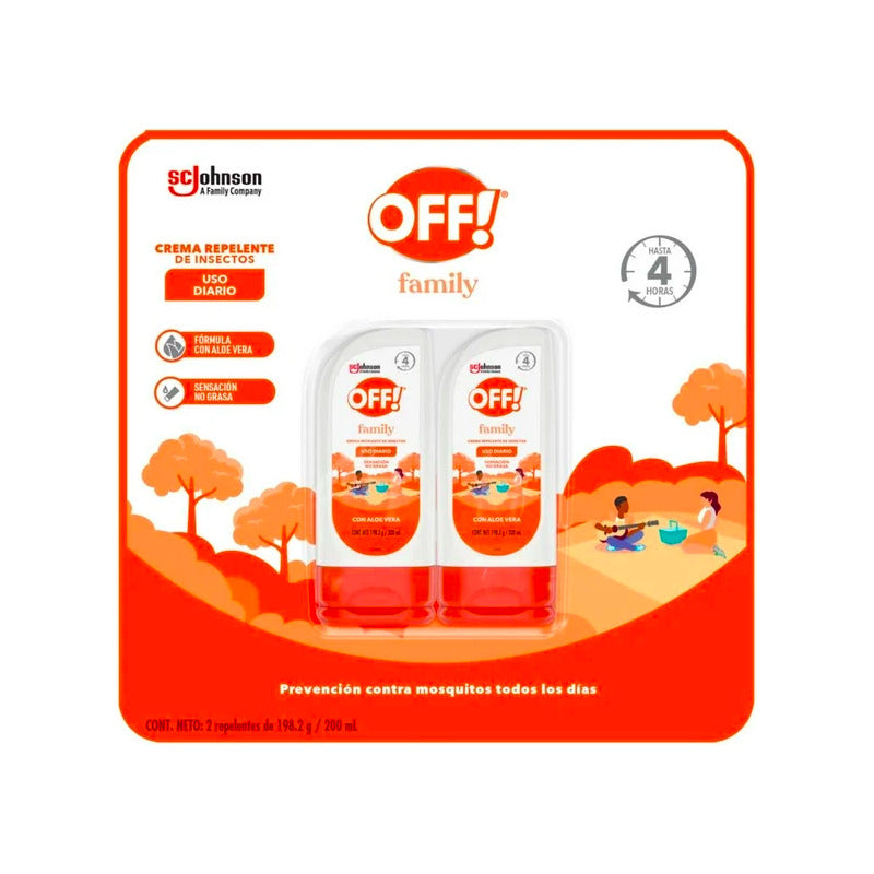 Crema Repelente De Insectos Off! 2 Pzas De 200 Ml C/u