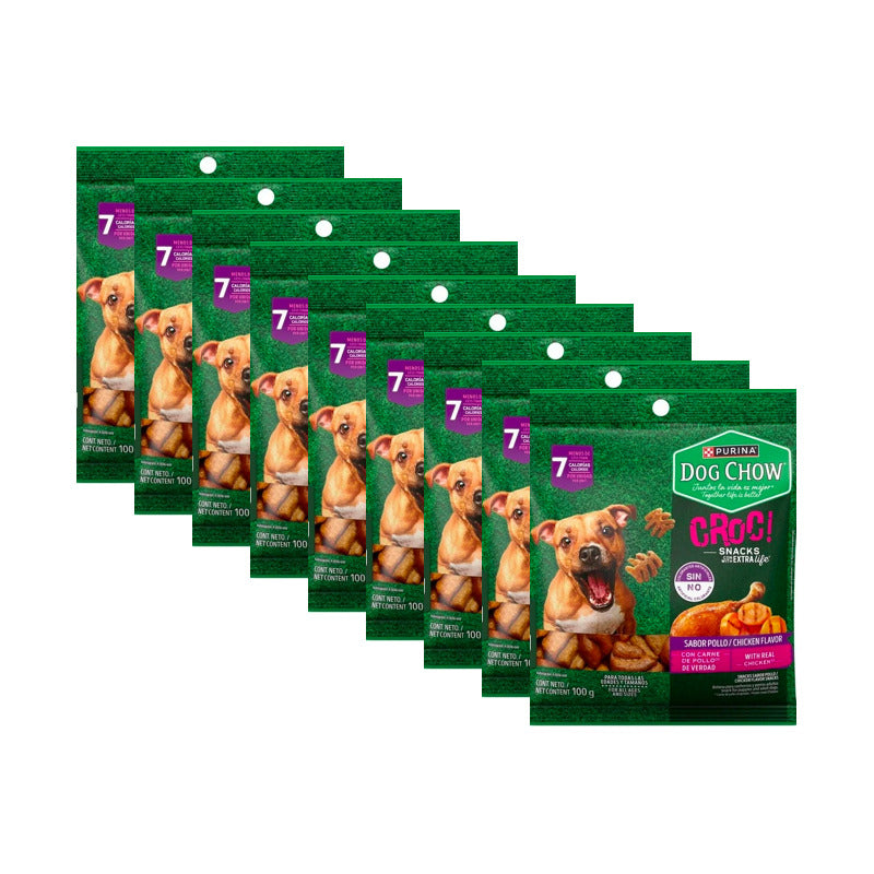 Snack Para Perro Purina Dog Chow Croc Todas Razas 9pz D 100g