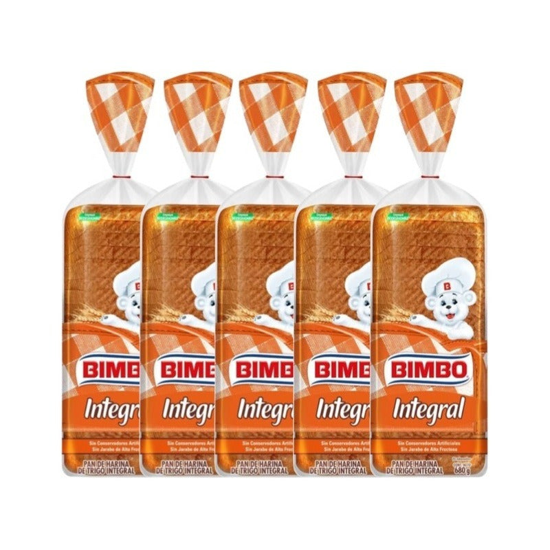 Pan Integral Bimbo 680g (5 Panes)