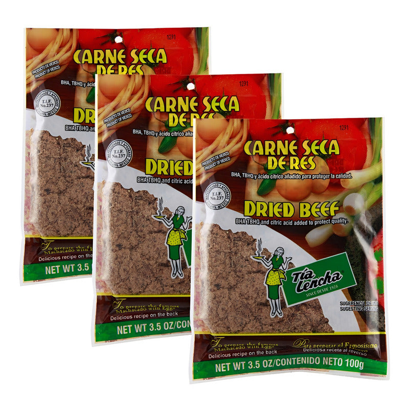 Chilorio De Res Tía Lencha Pack 3 Unidades 100g Cada Bolsa