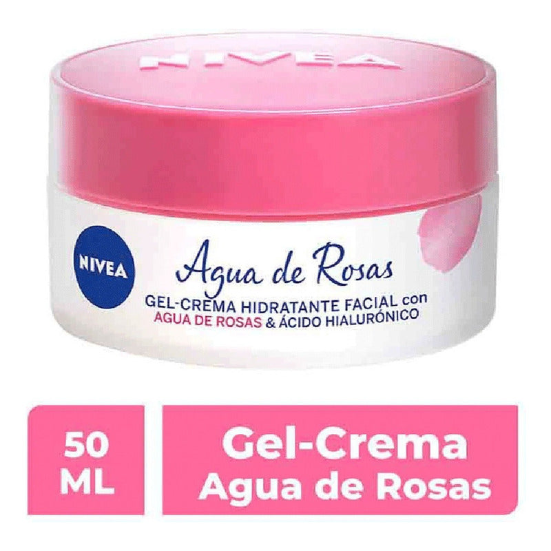 Nivea Gel-crema Facial Agua De Rosas Con Ácido Hialurónico, Piel Mixta, 50 Ml Todo Tipo De Piel