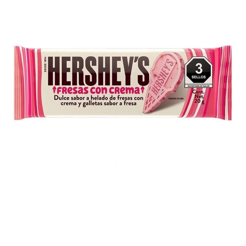 Dulce Hershey's Sabor Helado De Fresas Con Crema 20pz De 20g