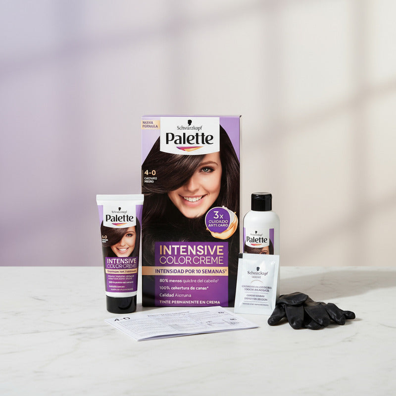 Tinte Para Cabello Palette 4-0 Castaño Medio 6 Pzas De 50ml 4-0 Castaño Medio